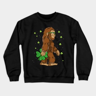 Bigfoot With Shamrock Funny St Patrick's Day Gift Crewneck Sweatshirt